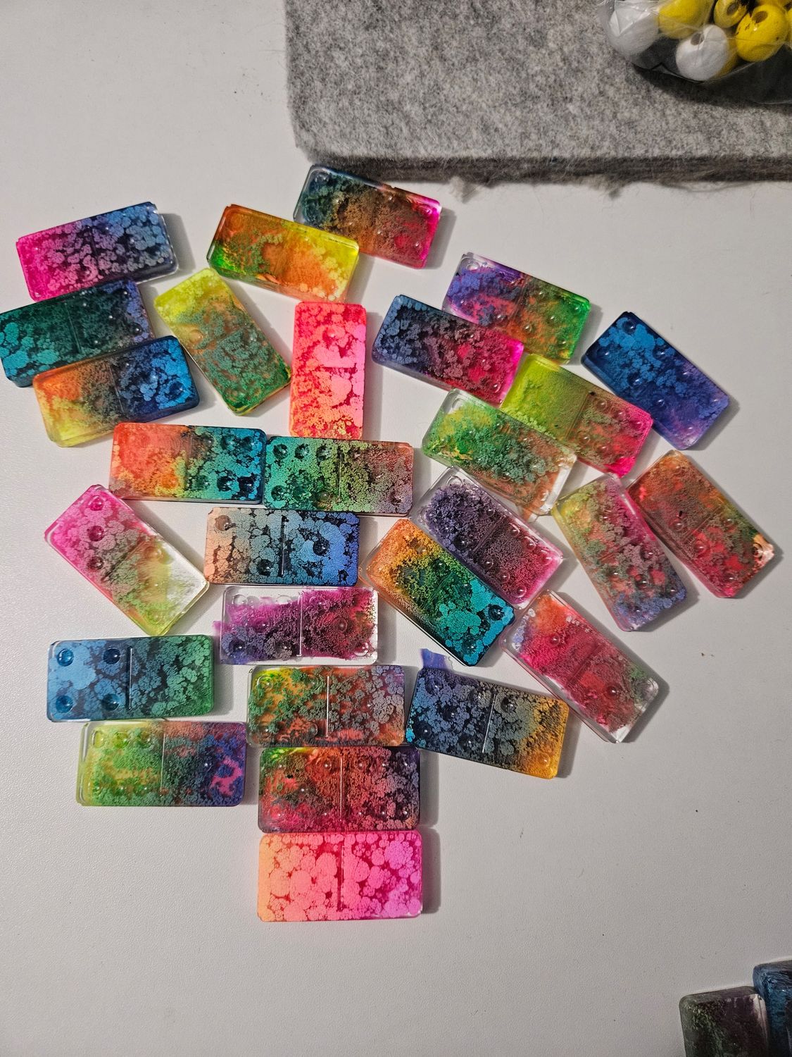 Alcohol ink dominoes