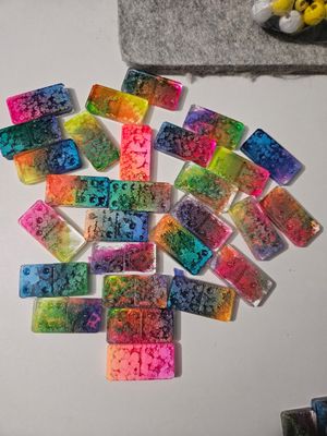 Alcohol ink dominoes