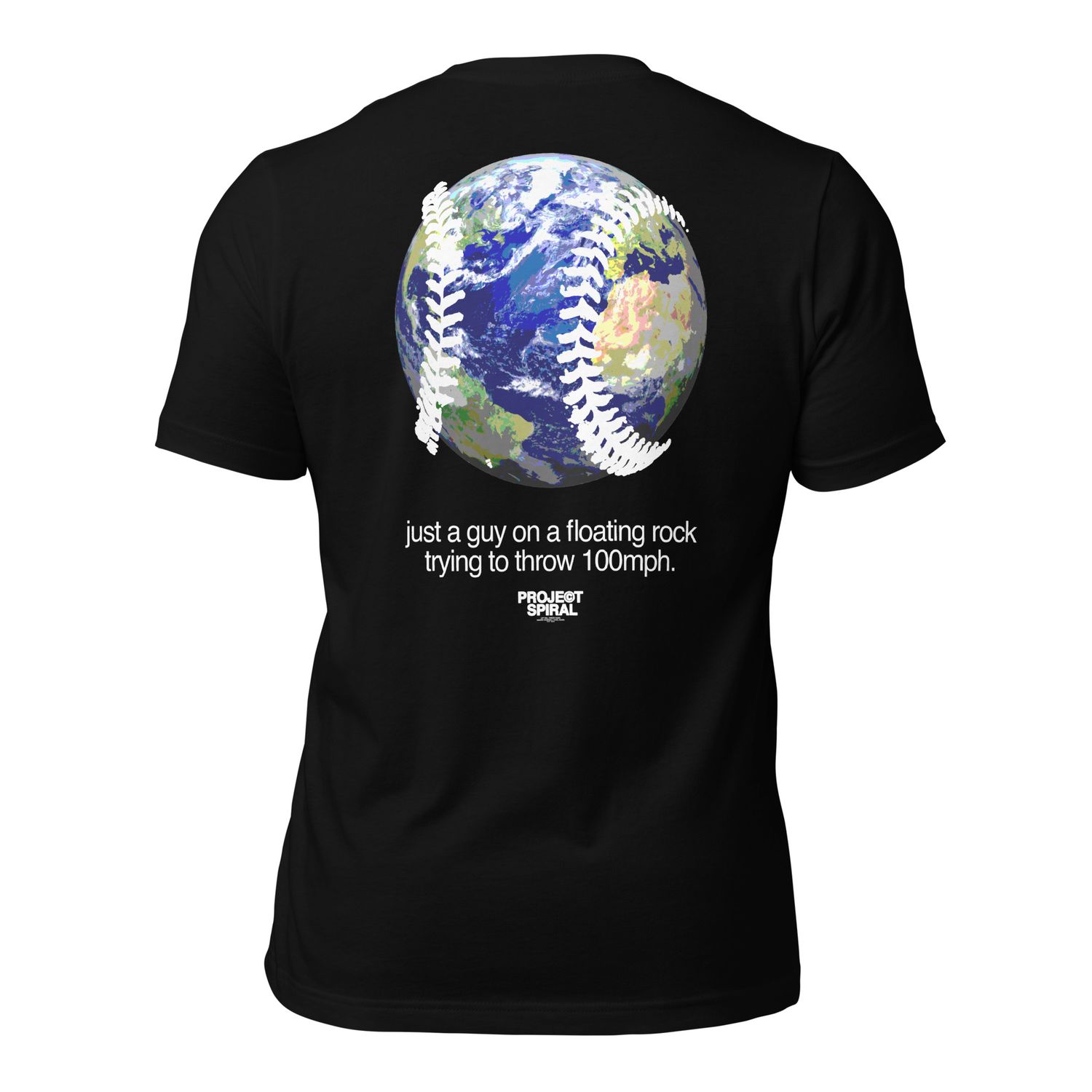 throwing on a floating rock in space shirt