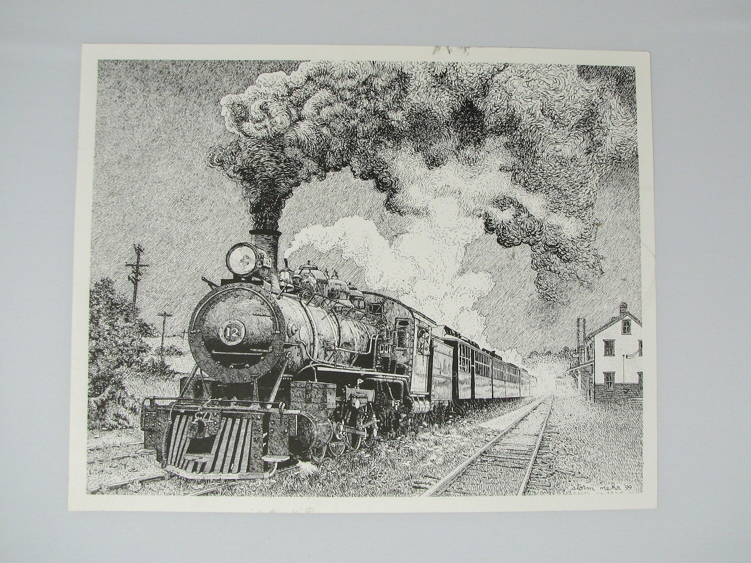 &quot;Starting At The Station&quot; - EBT #12 &quot;Millie&quot; Pencil Drawing Print