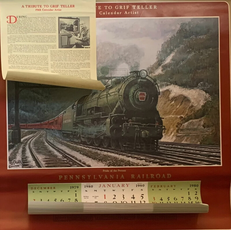 1980 Pennsylvania Railroad (PRR) Calendar by Grif Teller