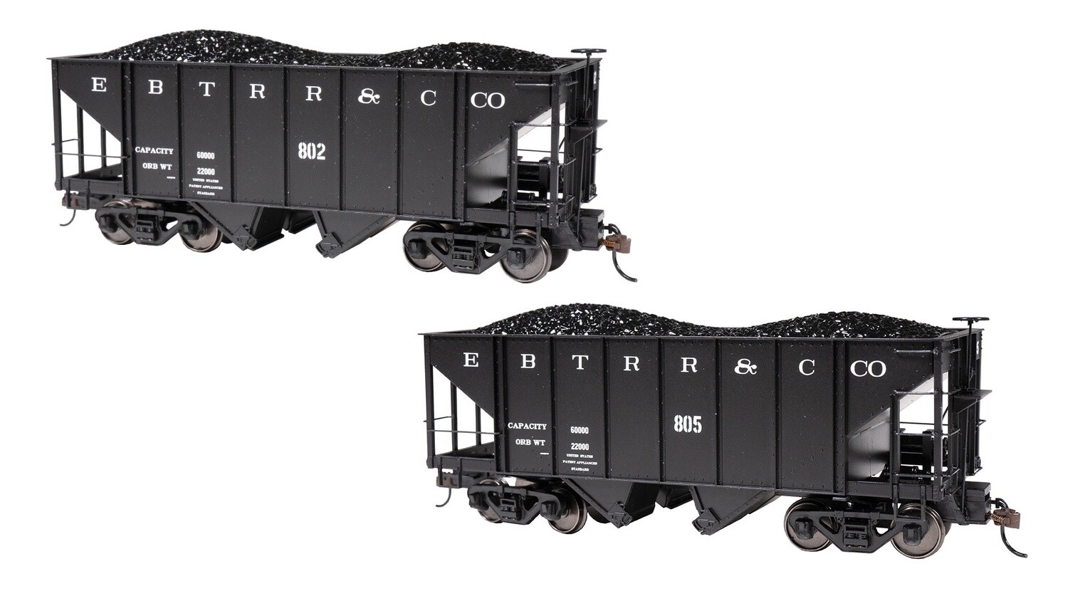 East Broad Top #802 &amp; #805 - On30 2-Bay Steel Hopper Set (2 per box)