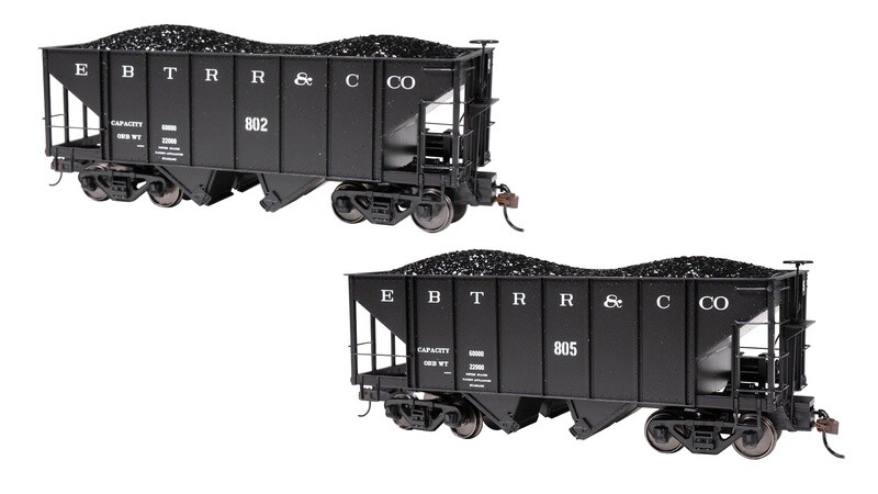 East Broad Top #802 &amp; #805 - On30 2-Bay Steel Hopper Set (2 per box)