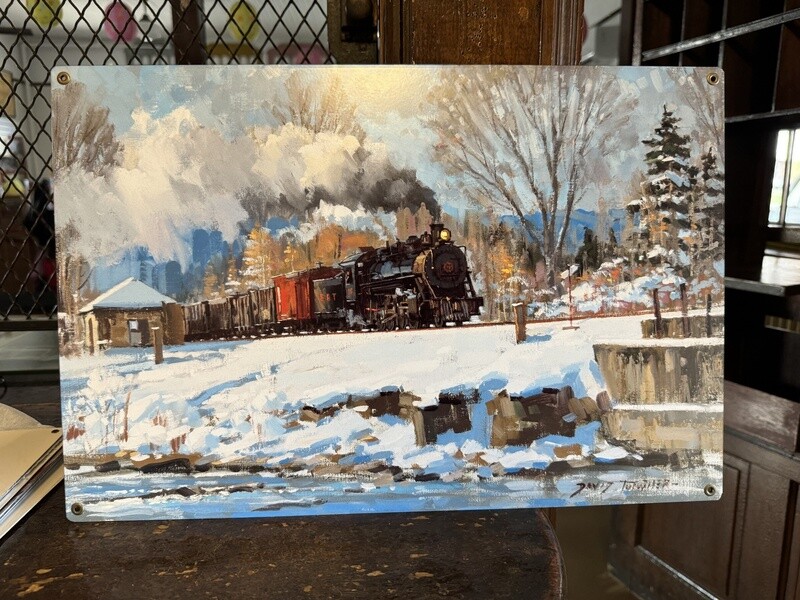 &quot;Winter Steam&quot; 18x12 Metal Artwork by David Tutwiler