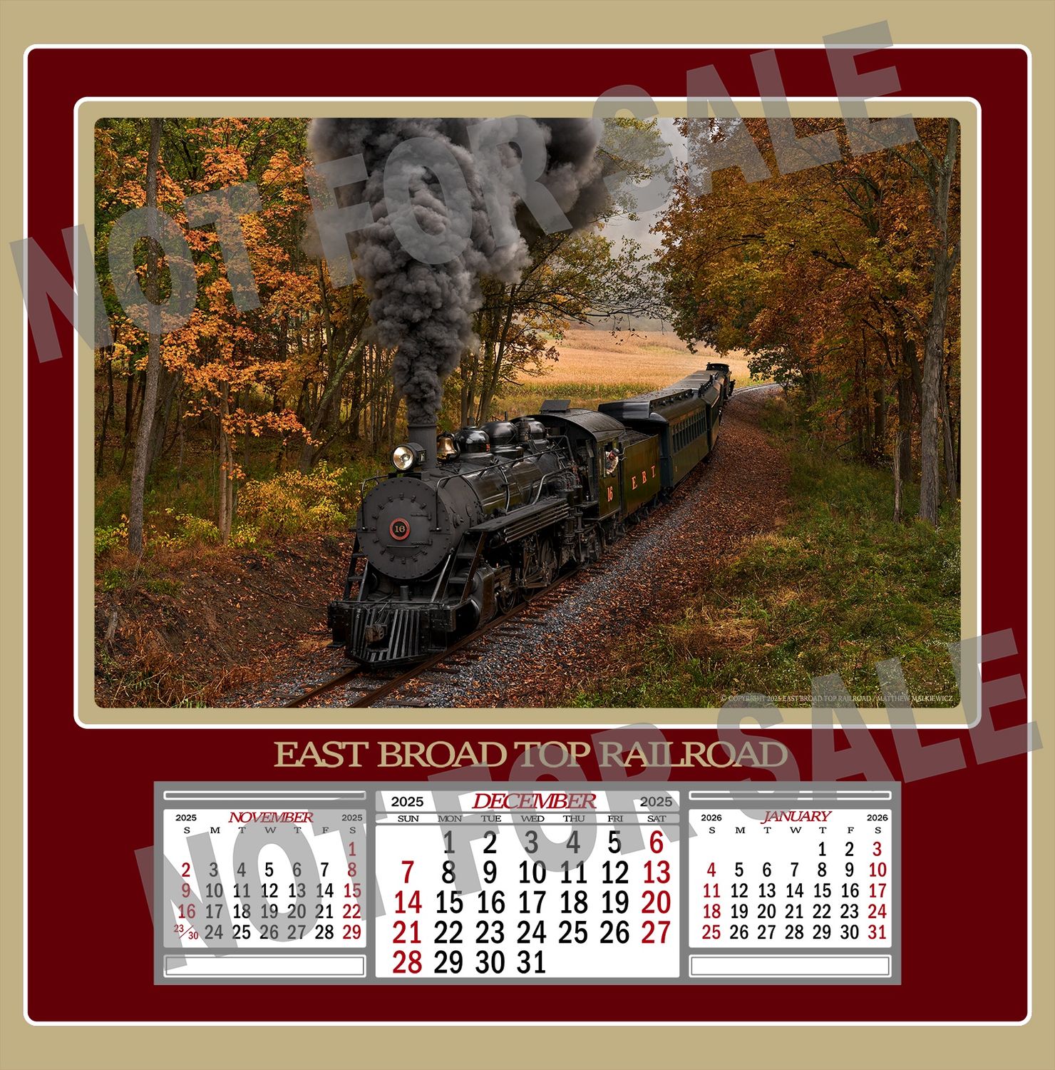 EBT - Grif Teller (PRR) Style 2025 Calendar