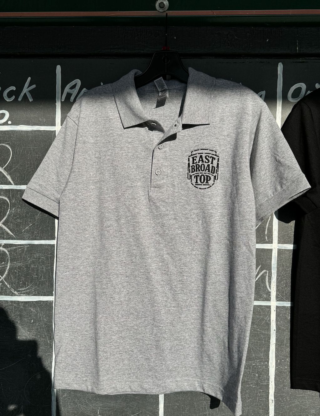Cotton Polo Shirt Featuring EBT Logo, Color: Gray, Size: Small