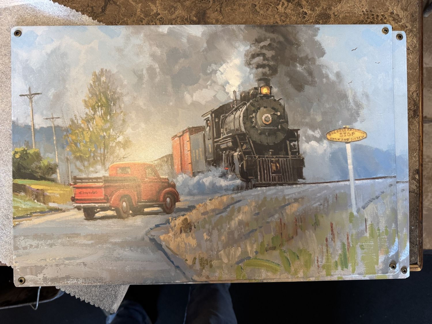 &quot;Drama at the Crossing&quot; 18x12 Metal Artwork by David Tutwiler