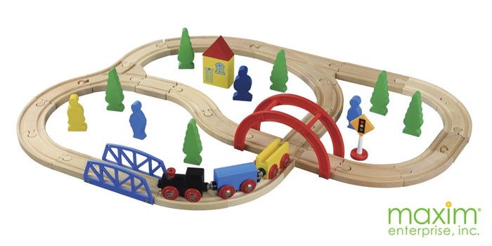40 Piece Wooden Train Set