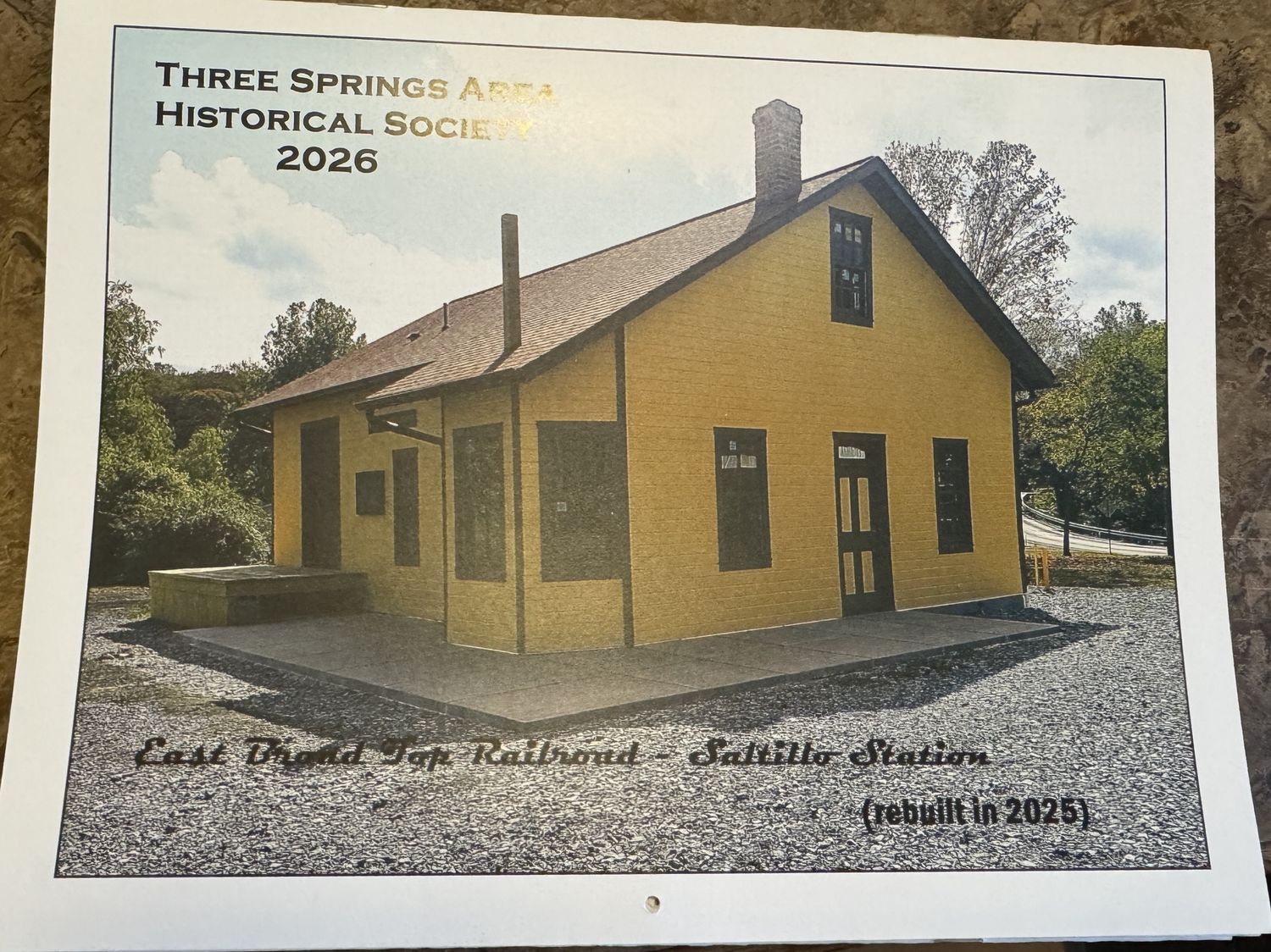 Threee Springs Area Historical Society 2026 Calendar