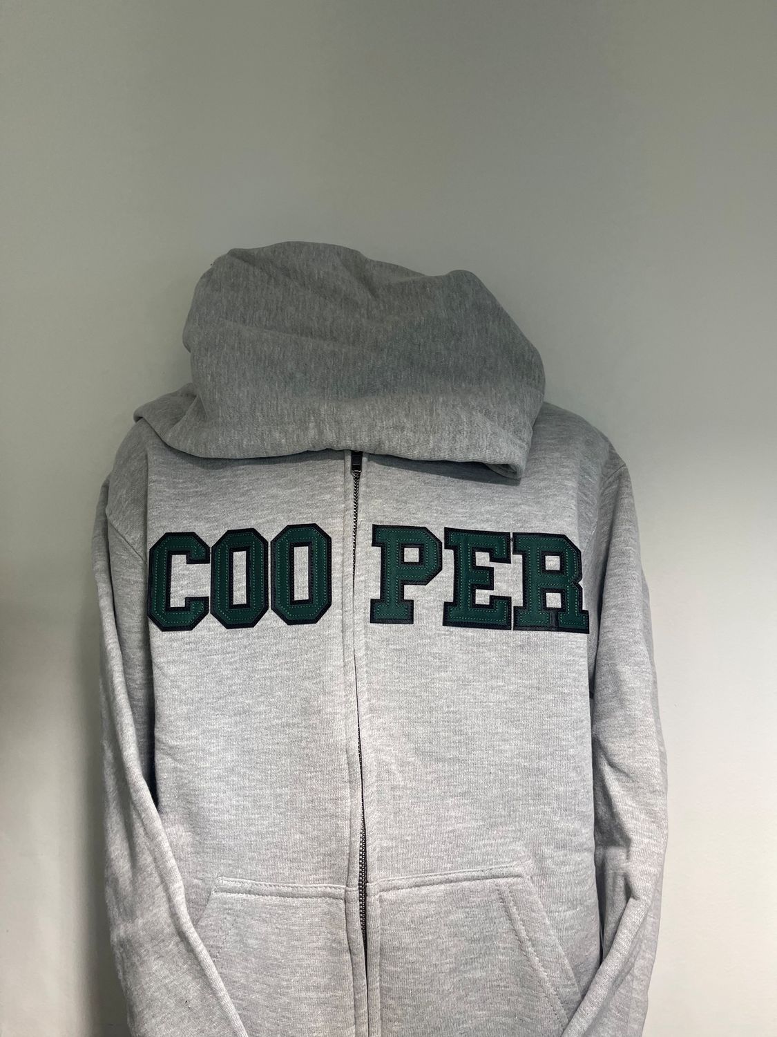 College Applique Zip Front Hoodie - YOUTH