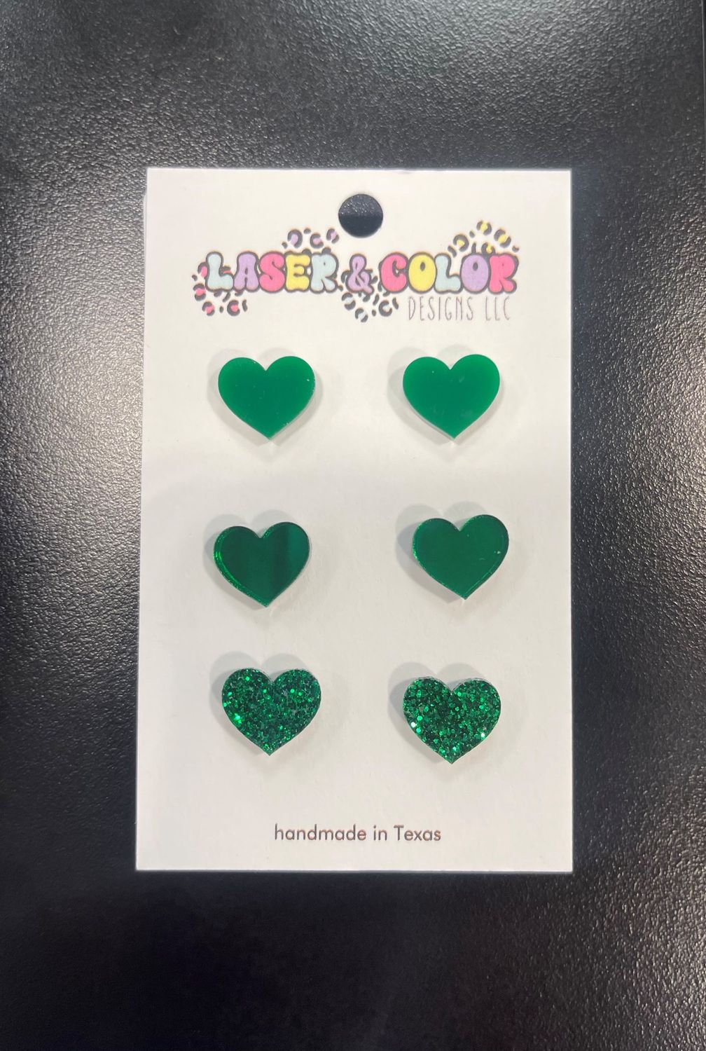 Green Heart Team Spirit Earrings