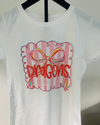 Girls Preppy Pastel Bow T-Shirt