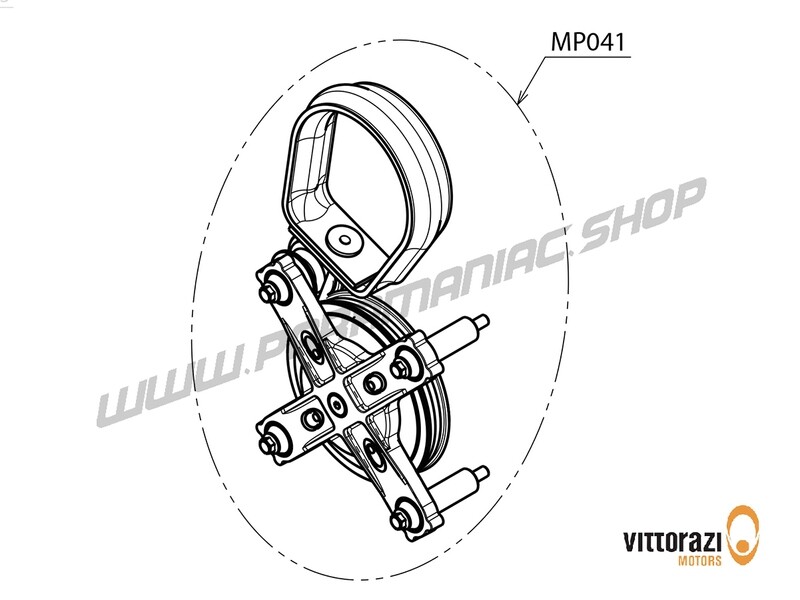 Vittorazi MP041 - Seilzugstarter komplett 3S mit Aluminium-Abstandshaltern und Seilführung - Moster185 Plus