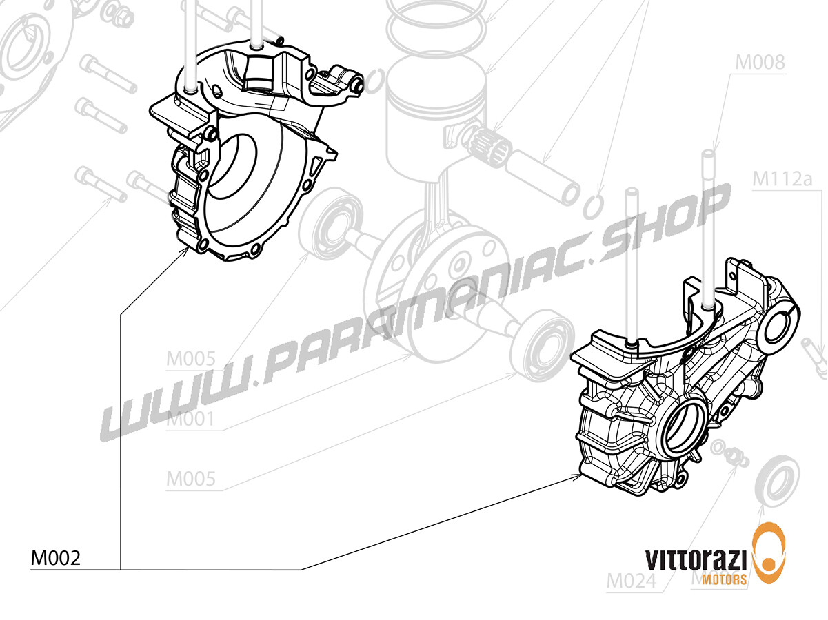 M002 - Motorblock, schwarz - Moster185 Plus