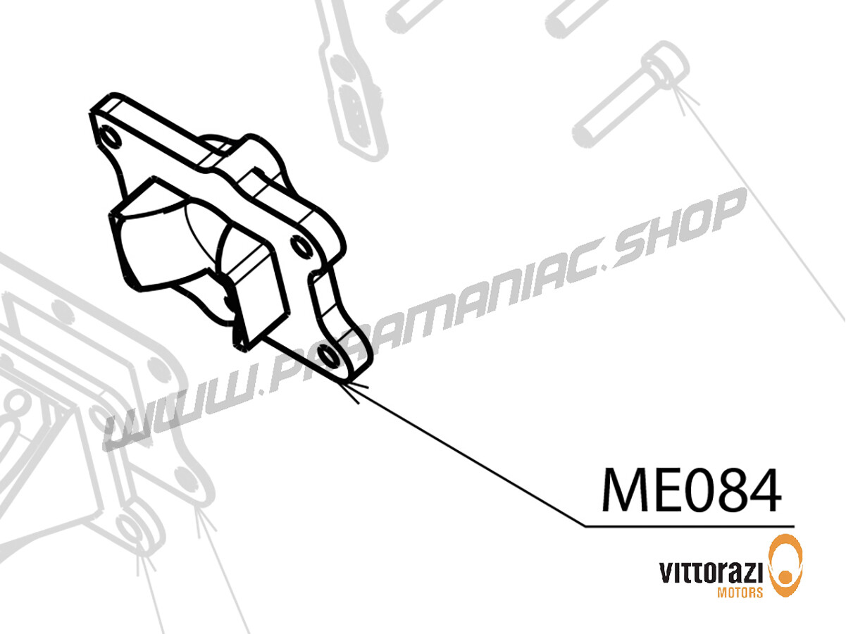 ME084 - Vergaserflansch, orange (interner Impulskreis) - Moster185 Plus
