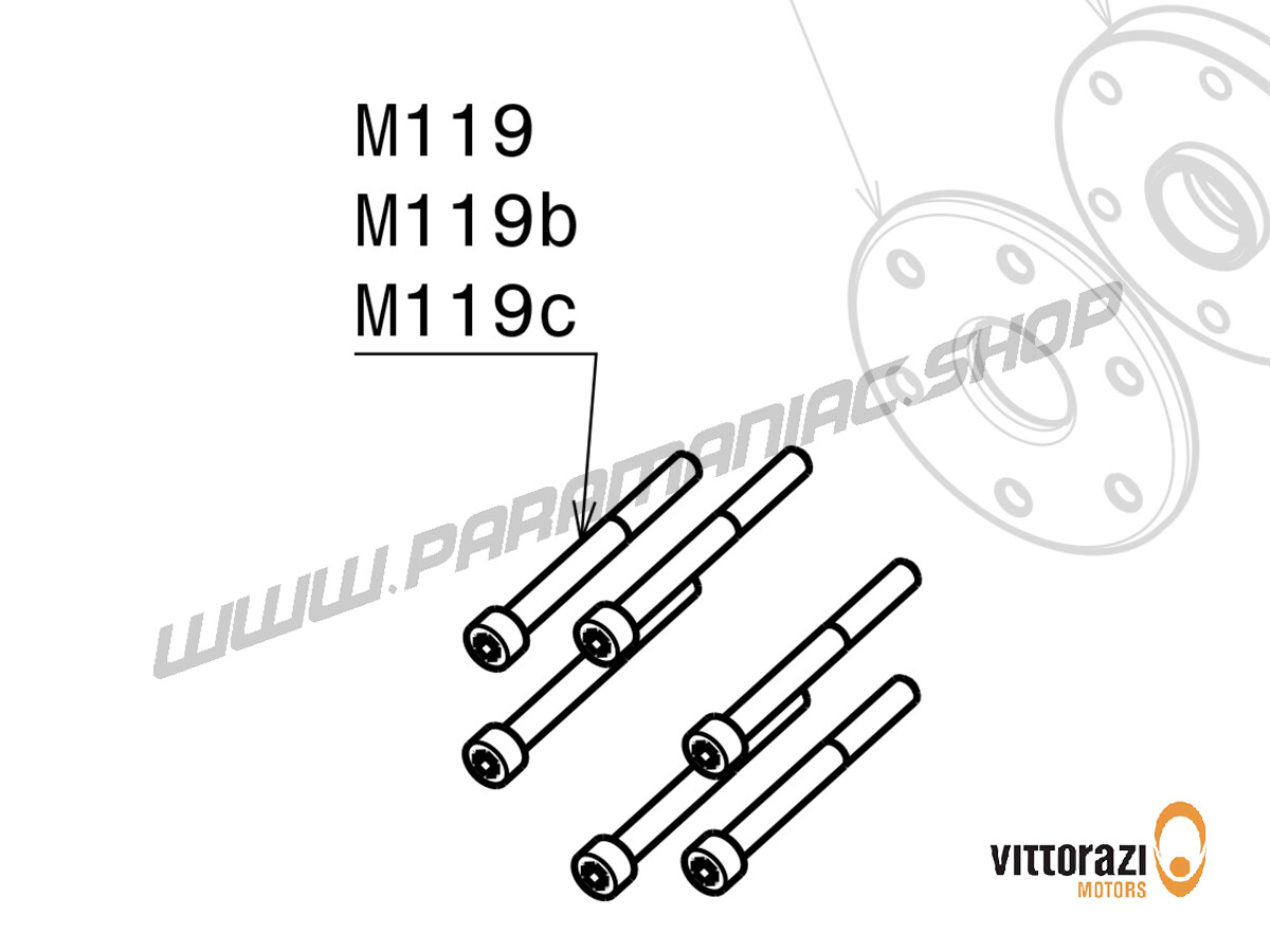 M119 - Schraube 6 x 50 mm Tcei DIN 912 (Satz mit 10 Stück) - Moster185 Classic