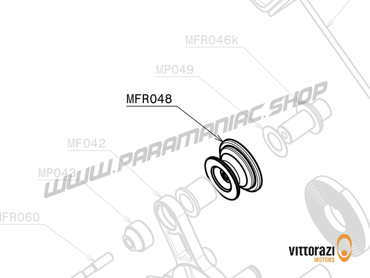 MFR048 - Seilrolle aus Aluminium Ø 36 mm mit Unterlegscheiben, schwarz - Moster185 Factory