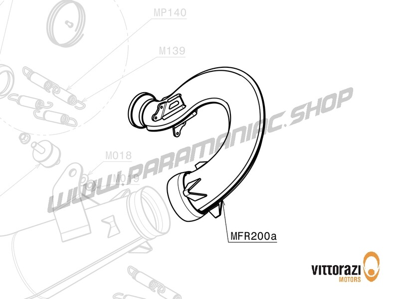 MFR200a - Auspuff verchromt Factory-R, Anfangsteil - Moster185 Factory