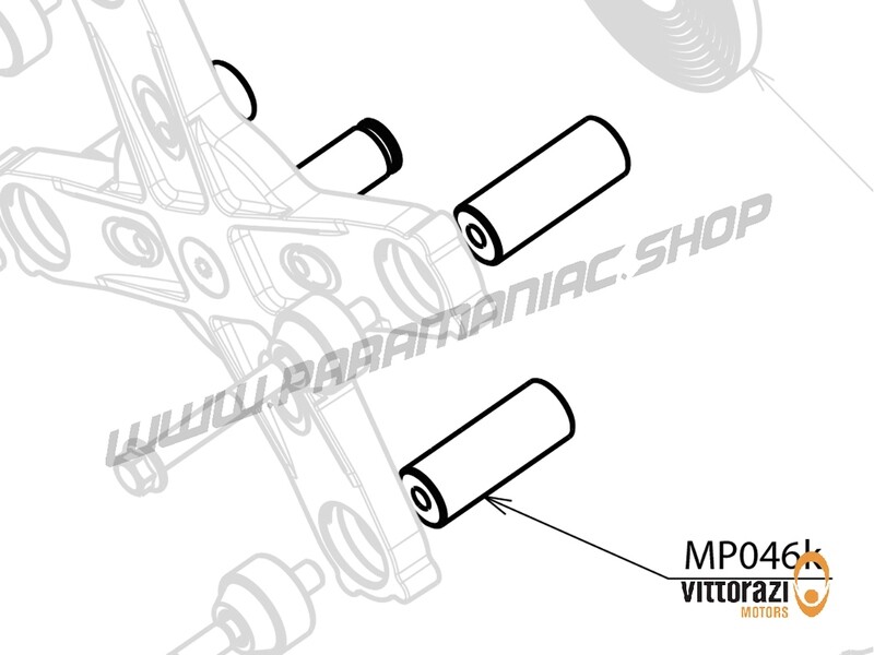 MP046k - Aluminium-Abstandshalter orange mit entsprechenden Schrauben 6 x 63 mm (4er Set) - Moster185 Plus