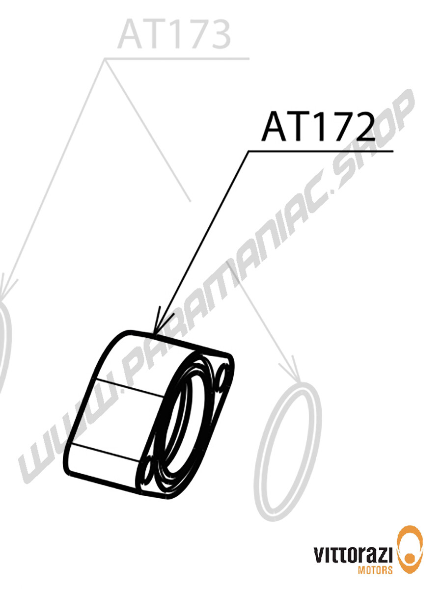 Vittorazi Atom 80 - AT172 - Auspuffkrümmer und O-Ringe, schwarz