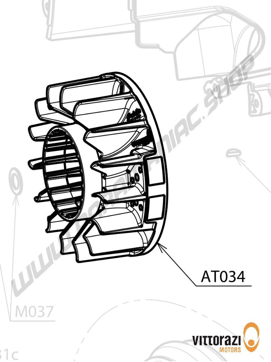 AT034 - Schwungrad (Selettra) mit eingebauter Aluminium-Zahnriemenscheibe - Atom80