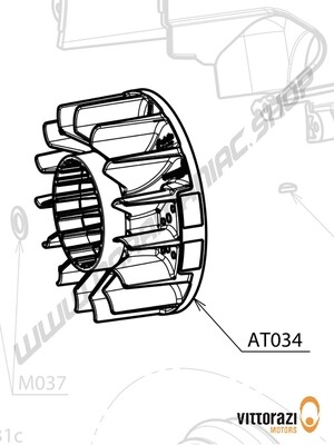 AT034 - Schwungrad (Selettra) mit eingebauter Aluminium-Zahnriemenscheibe - Atom80