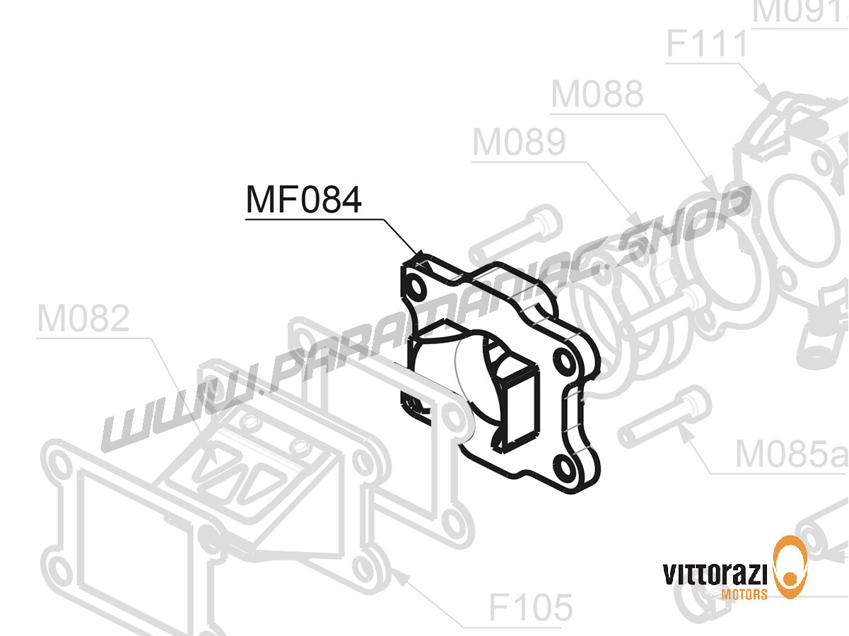 MF084 - Vergaserflansch, schwarz (Externer Impulskreis) - Fly100 Evo2