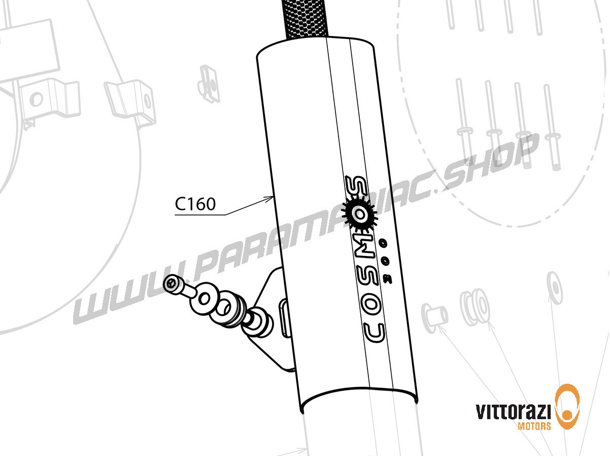  Vittorazi Cosmos 300 - C160 - Aluminium-Rohrschalldämpfer 