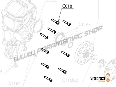 C018 - Schraube 6 x 30 mm Tcei DIN 912 und Unterlegscheibe Ø 6 x 12 mm DIN 125A (Satz 10 Stück) - Cosmos300