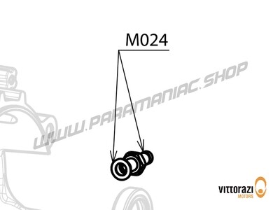 M024 - Messingverbindung, Schraube 6 x 6 mm Tbei DIN 7380 und Kupferunterlegscheibe - Atom80