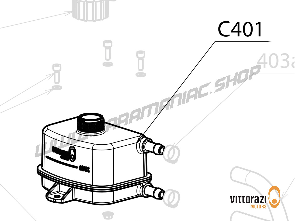 C401 - Ausdehnungsgefäß mit Deckel und Schläuchen - Cosmos300