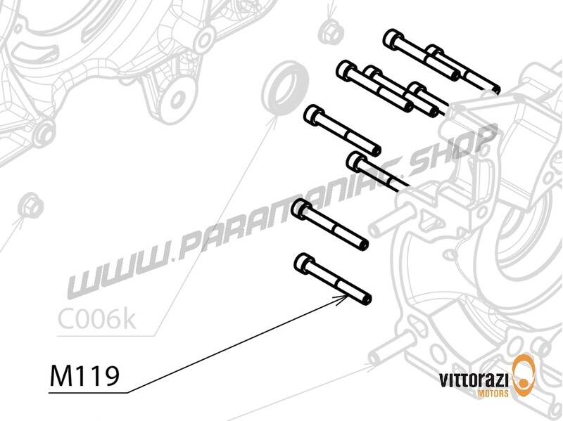  Vittorazi Cosmos 300 - M119 - Schraube 6 x 50 mm Tcei DIN 912 (Satz von 10) 