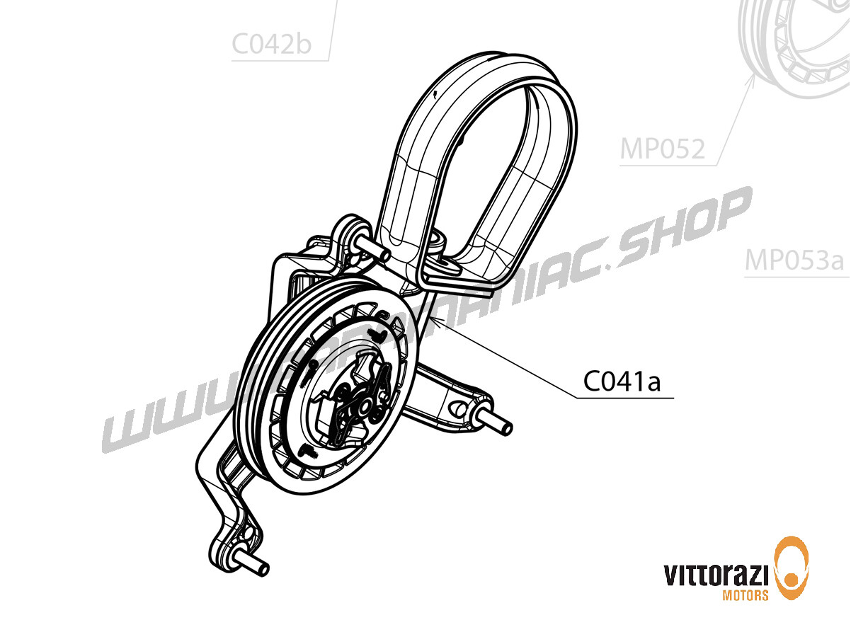  Vittorazi Cosmos 300 - C041a - Seilzugstarter komplett 3S mit Aluminiumseildurchführungsbuchse