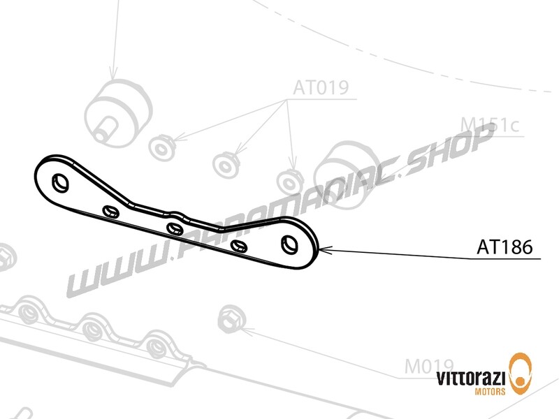 Vittorazi Atom 80 - AT186 - Auspuffträgerplatte aus Ergal, schwarz