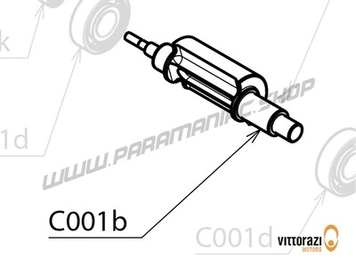 C001b - Vorgelegewelle mit Lagern und Schlüssellochzapfen 3 x 10 mm - Cosmos300