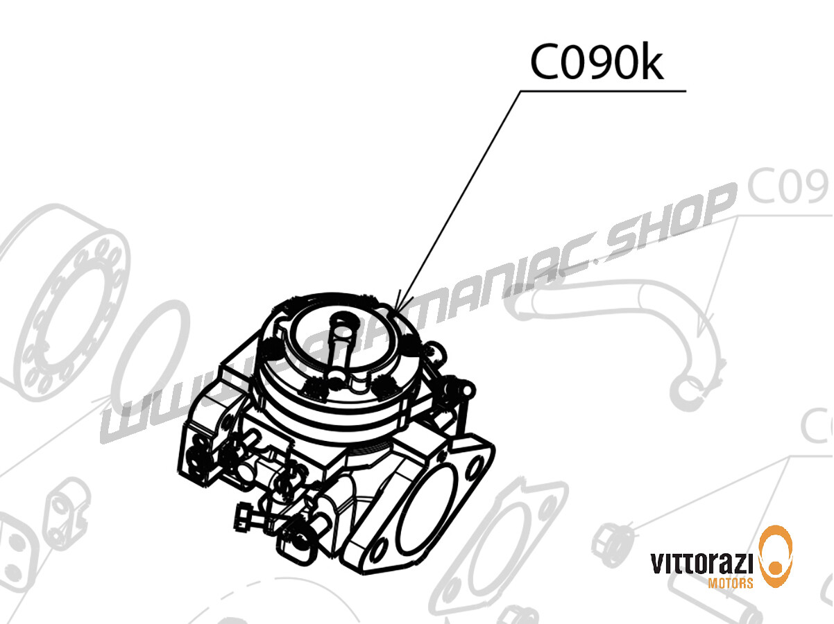 C090k - Vergaser Tillotson (Externer Impulskreislauf) mit Air-box-Anschluss und Platte - Cosmos300
