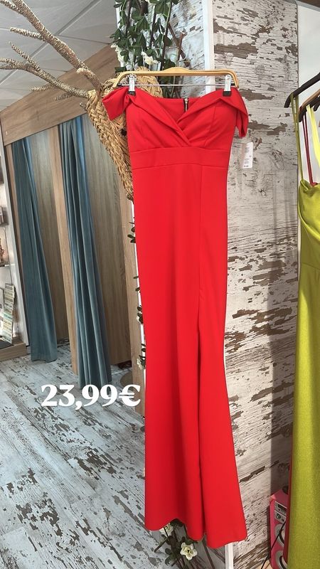 Vestido rojo palabra de honor