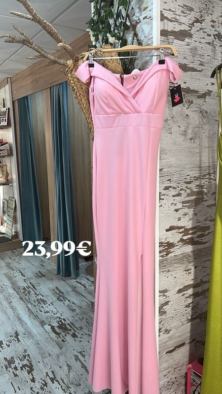 Vestido rosa palabra de honor
