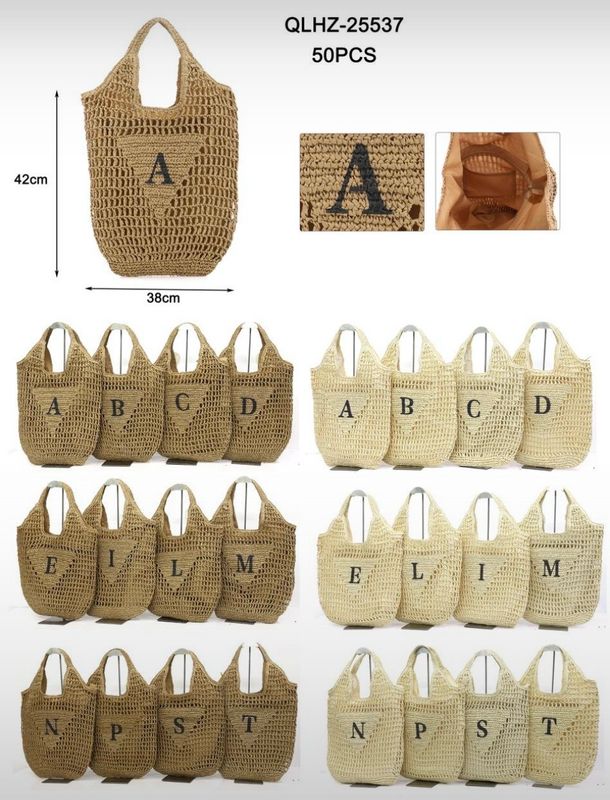 Bolso iniciales rafia