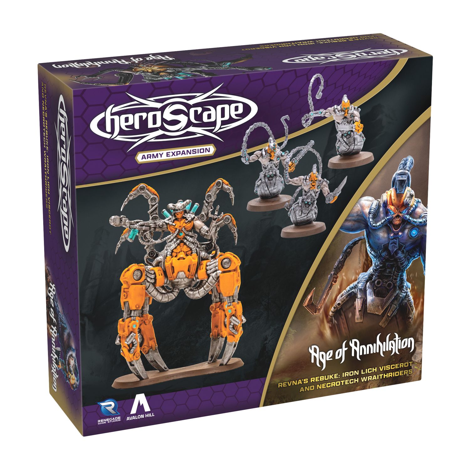 HEROSCAPE: REVNAS REBUKE - IRON LICH VISCEROT AND NECROTECH WRATHRIDERS ARMY EXPANSION
