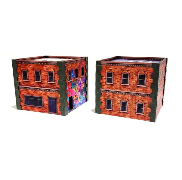 METROPOLIS CITYSCAPE: TWO SMALL BRICK BUILDINGS