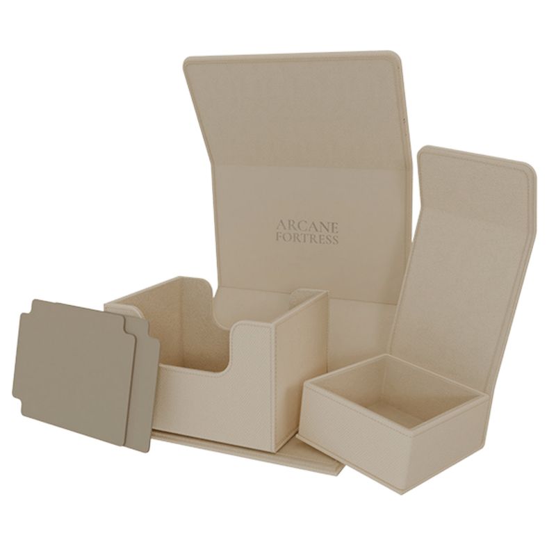 ARCANE FORTRESS: SOLID COLOR: RADIANT 100+ CREAM DELUXE DECK VAULT