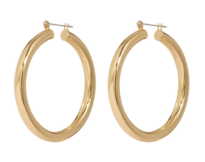 LUV AJ -  Amalfi Tube Hoops, Colour: Gold
