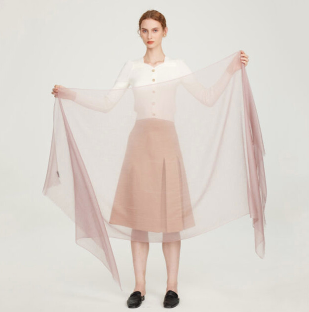 CASHMERE - Pure Cashmere Featherlight Scarf Wrap, Colour: MAUVE
