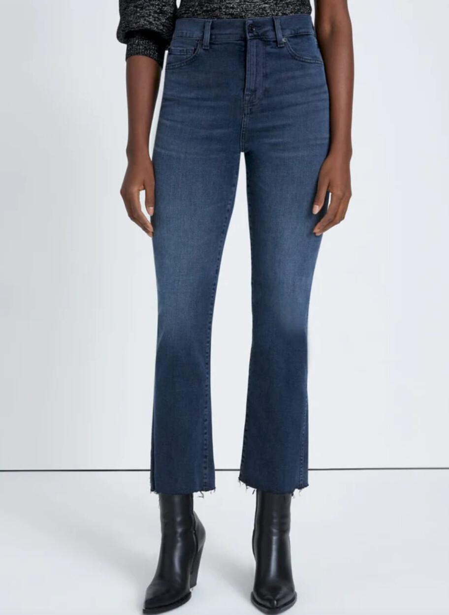 7 - High Waist Slim Kick, Size: 26, Colour: BLUE PRINT