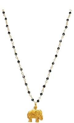 RCT - Black Spinel And Charm Necklace