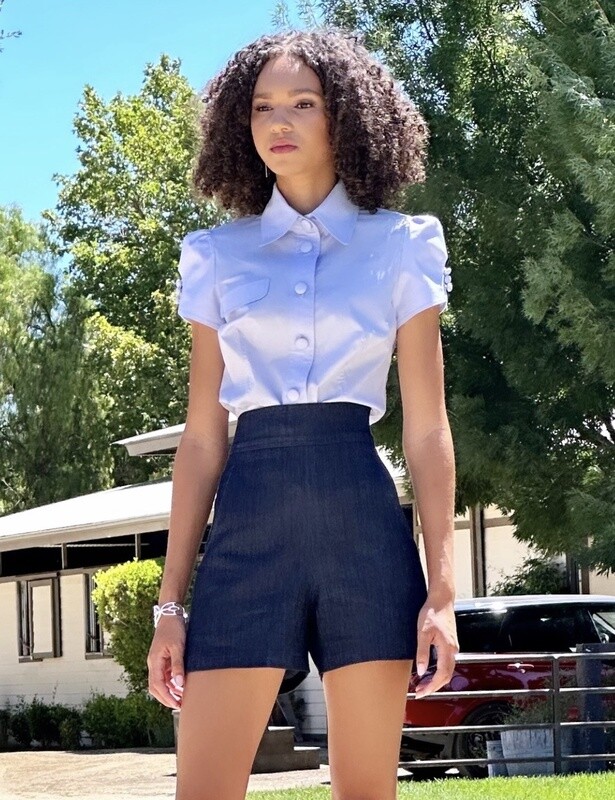 LOUIS VERDAD - High Waisted Denim Short