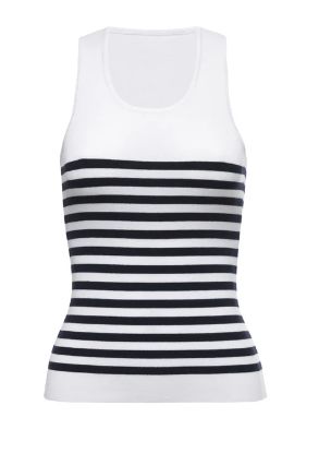 LE SUPERBE Tanks A Lot Naughty-Cal Tank, Colour: WHT/NVY, Size: XS