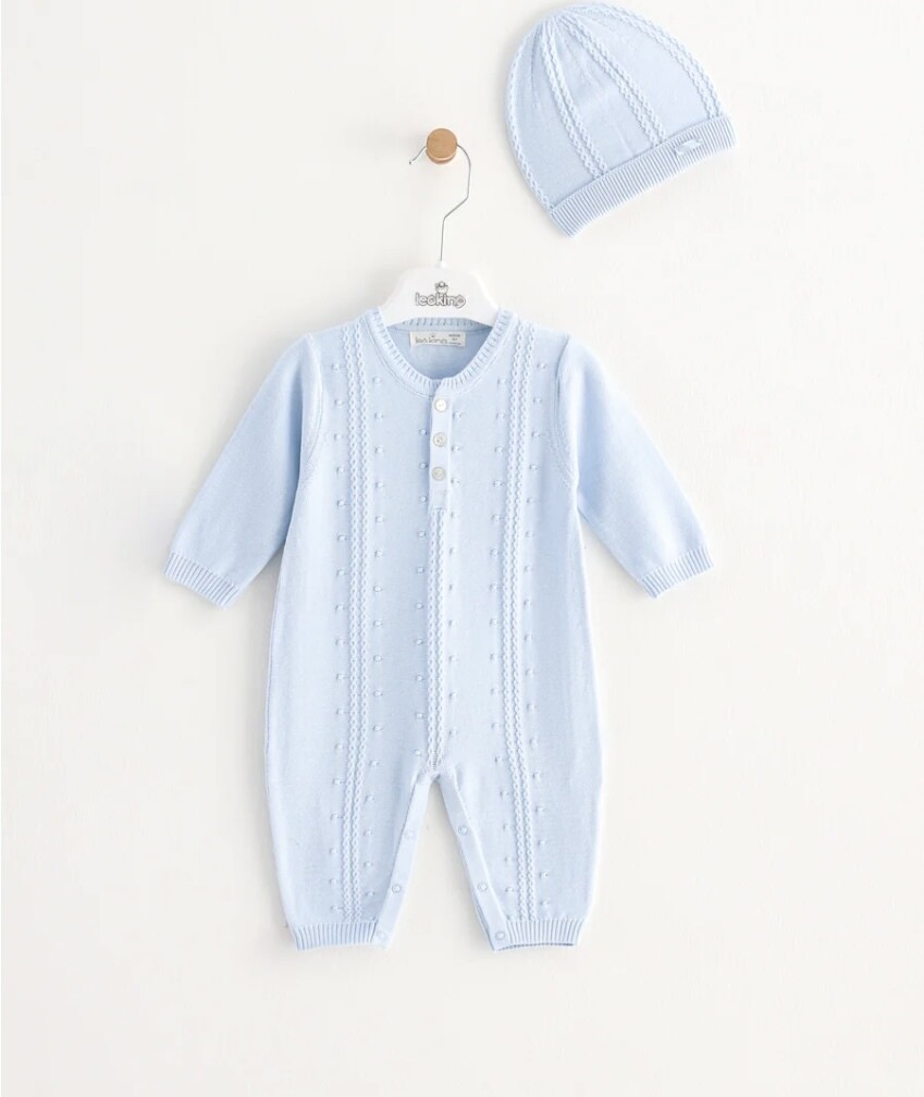 LEOKING Blue Baby Boy Romper Suit with Hat
