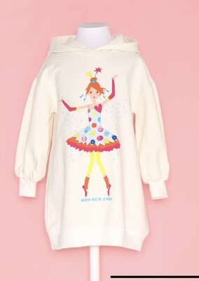 WINTER SALE AGATHA Pearl Multicoloured Buttons Dancer Hoody Dress